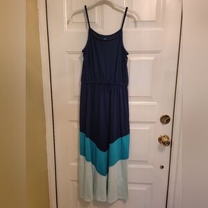 SO Navy and Teal Kids Dress